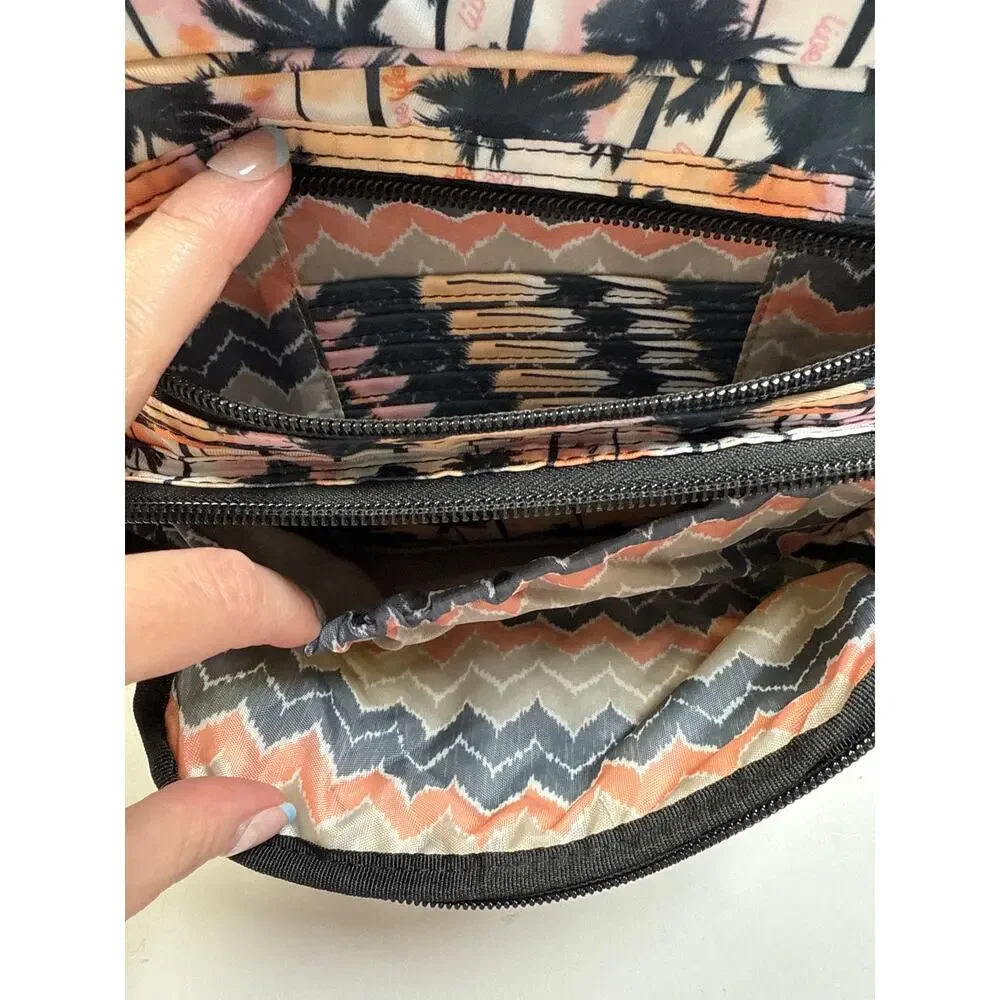 Lug Carousel Convertible Crossbody Bag Palm Sunset RFID Blocking Travel Tropical